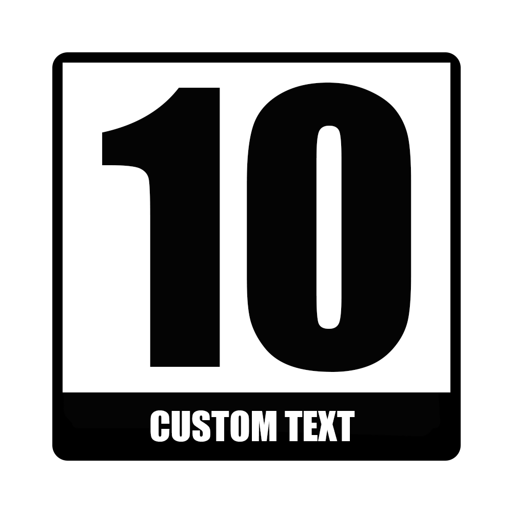 Door Double Digit Number with Custom Text - Magnetic